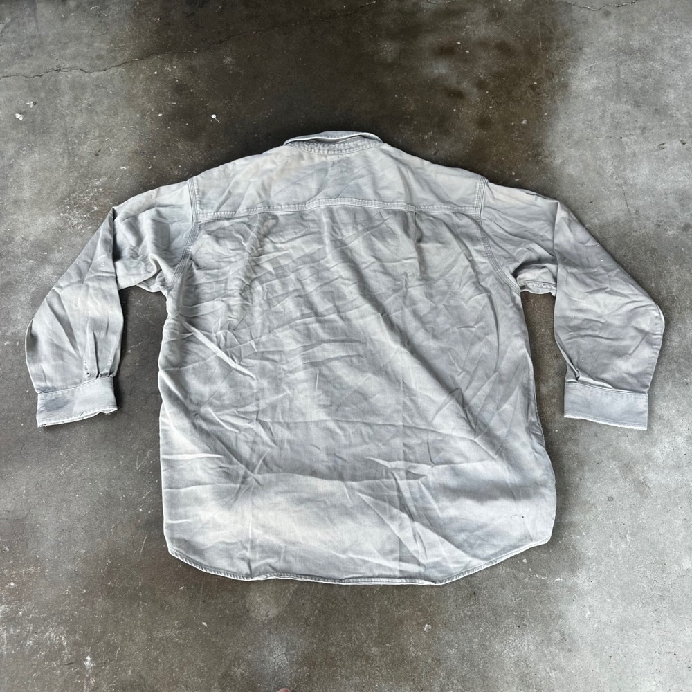 Carhartt FR Work Shirt Mens 2XL Gray Fair Flame Resistant Patch Utility 294-62 - Picture 2 of 9